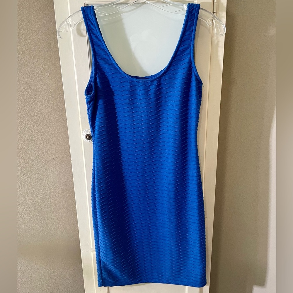 Navy Ribbed Tank Top Dress - Picture 4 of 4
